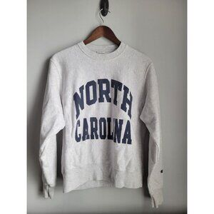 Vintage North Carolina Champion Reverse Weave Crewneck Sweatshirt Size S Gray